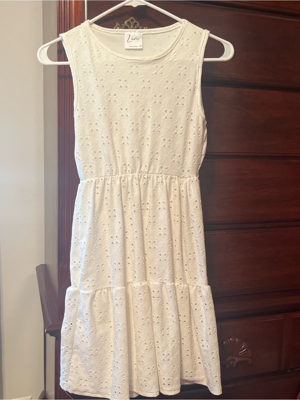 Olivia Rae White Eyelet Tiered Sundress